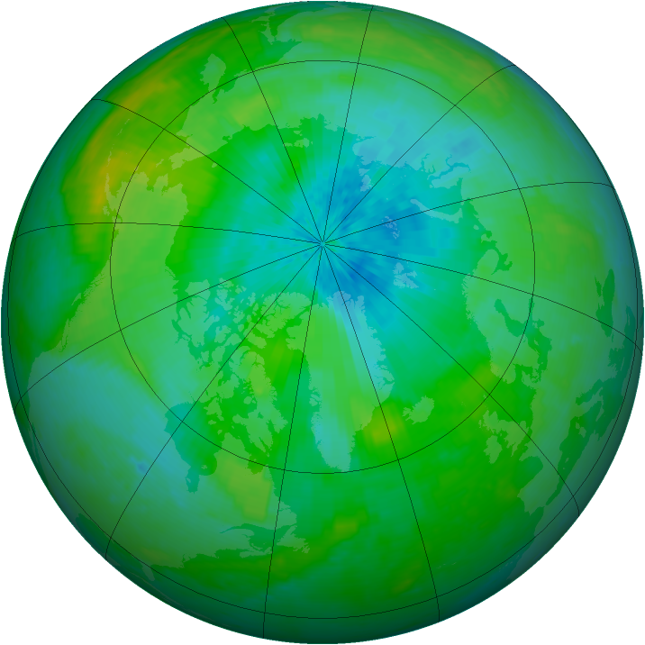 Arctic ozone map for 19 August 2003